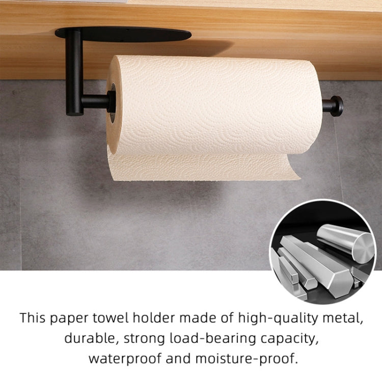Kitchen Stainless Steel Paper Towel Holder With Damping Cabinet No Punch Roll Paper Cling Film Holder