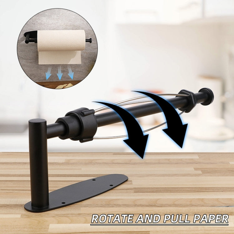Kitchen Stainless Steel Paper Towel Holder With Damping Cabinet No Punch Roll Paper Cling Film Holder