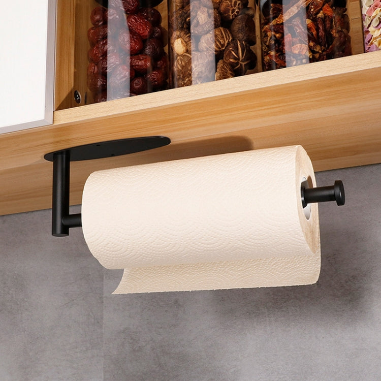 Kitchen Stainless Steel Paper Towel Holder With Damping Cabinet No Punch Roll Paper Cling Film Holder