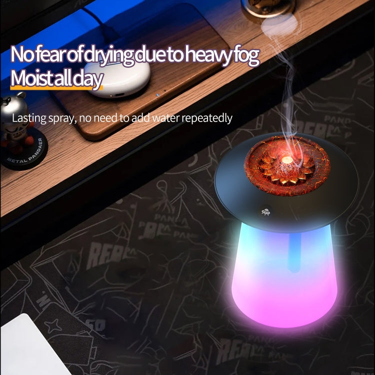 HX126 Sound Pickup RGB Light Volcano Humidifier Simulated Flame Aromatherapy Machine