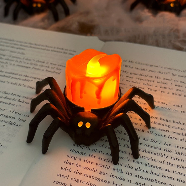 LED Halloween Spider Candle Light Electronic Ambient Decorative Night Lamp Desktop Ornament