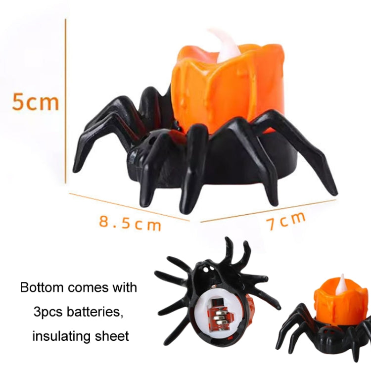 LED Halloween Spider Candle Light Electronic Ambient Decorative Night Lamp Desktop Ornament