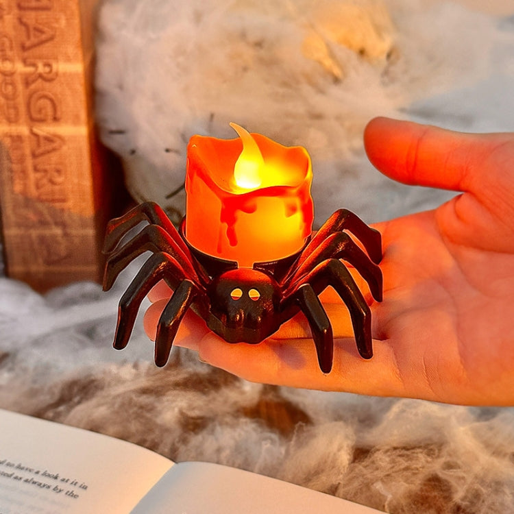 LED Halloween Spider Candle Light Electronic Ambient Decorative Night Lamp Desktop Ornament