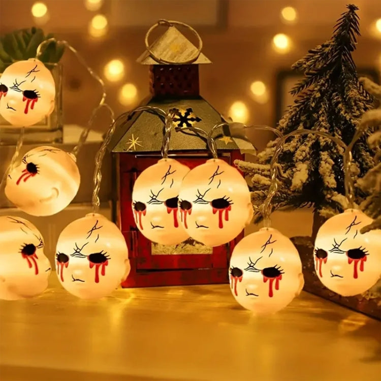 LED Halloween Decoration Atmosphere Layout Ghost Face Light String