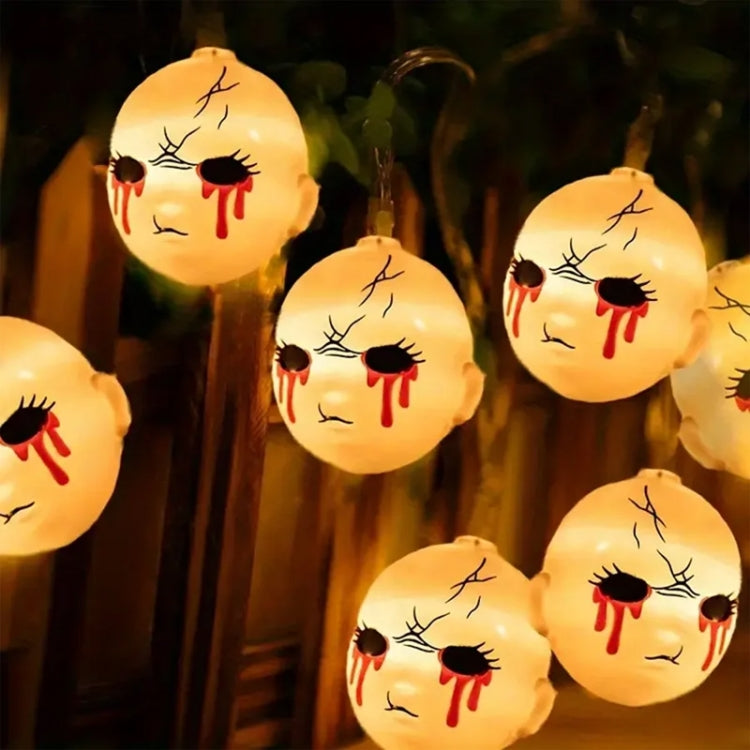 LED Halloween Decoration Atmosphere Layout Ghost Face Light String
