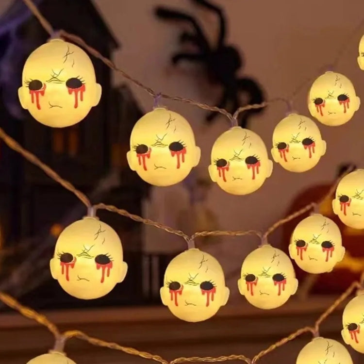 LED Halloween Decoration Atmosphere Layout Ghost Face Light String