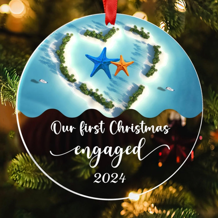 Christmas Acrylic Transparent Decoration Blessing Pendant Home Christmas Tree Ornament