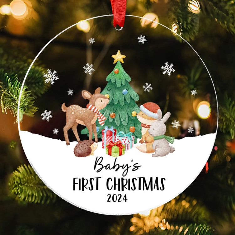 Christmas Acrylic Transparent Decoration Blessing Pendant Home Christmas Tree Ornament
