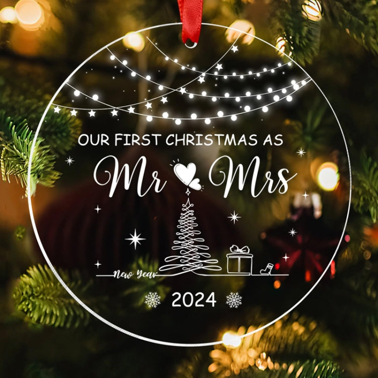 Christmas Acrylic Transparent Decoration Blessing Pendant Home Christmas Tree Ornament