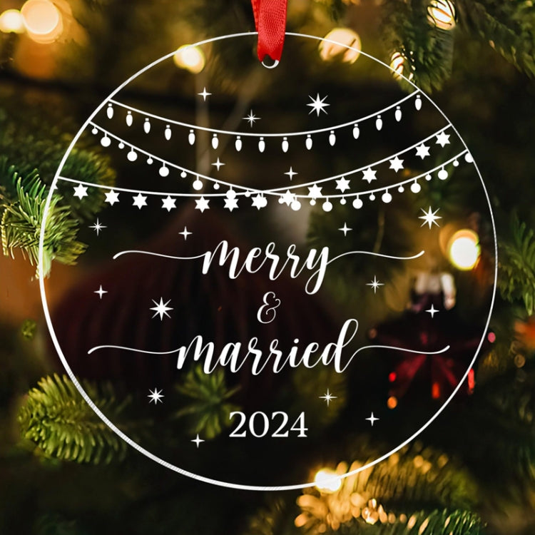 Christmas Acrylic Transparent Decoration Blessing Pendant Home Christmas Tree Ornament