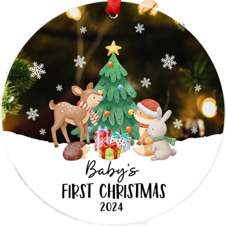 Christmas Acrylic Transparent Decoration Blessing Pendant Home Christmas Tree Ornament