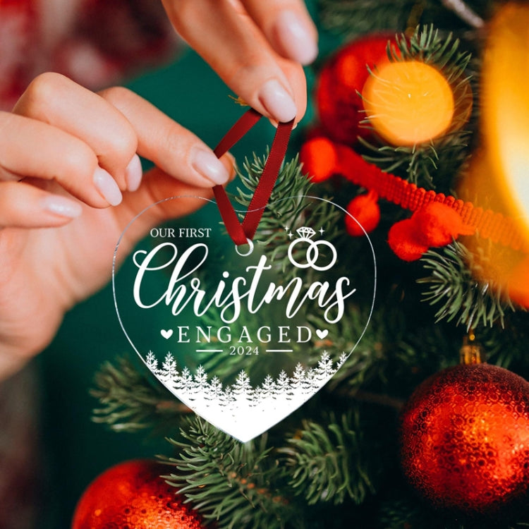Christmas Acrylic Transparent Decoration Blessing Pendant Home Christmas Tree Ornament