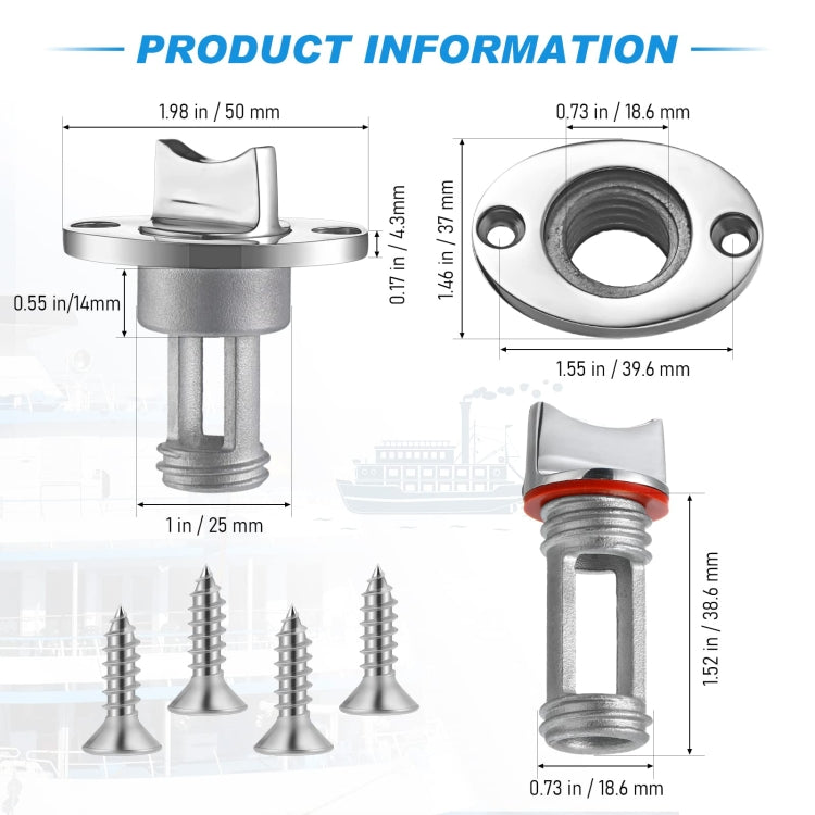 Stainless Steel Water Plug For Kayak Stern Drain