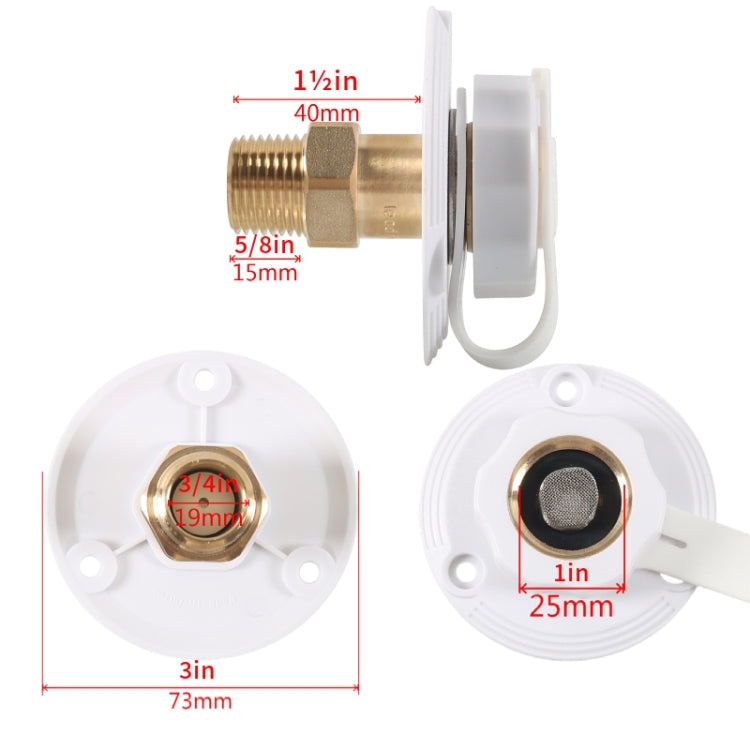 Brass Water Inlet Check Valve For Yacht RV With Adapter