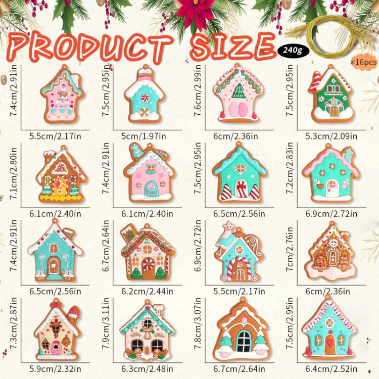 PVC Christmas House Pendants Christmas Tree Decorations Scene Arrangement Props