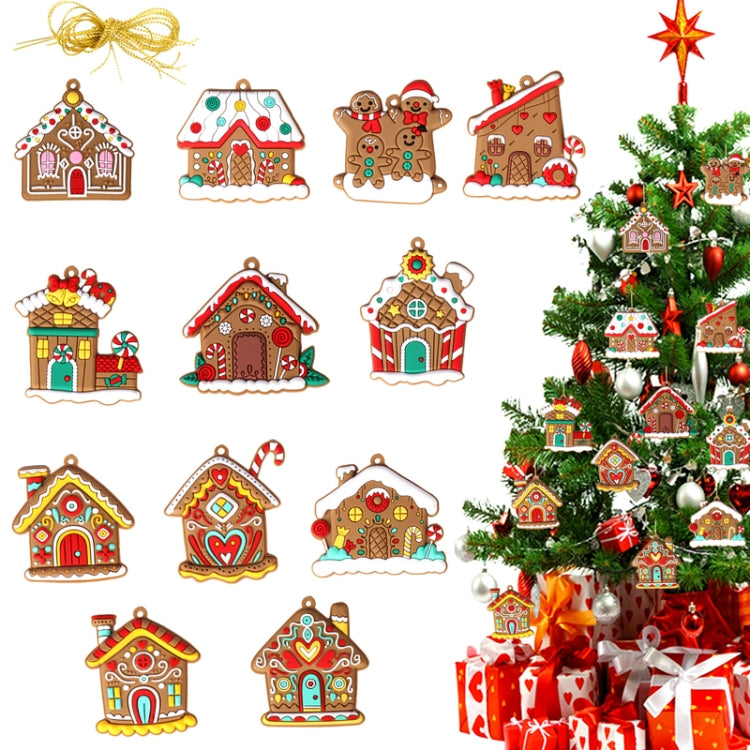 Christmas Decorations Pendants PVC Hanging Christmas Tree Ornaments Scene Arrangement Props