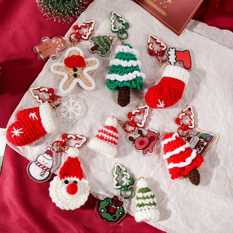 Hand-woven Christmas Keychain Cute Mobile Phone Handbag Pendant