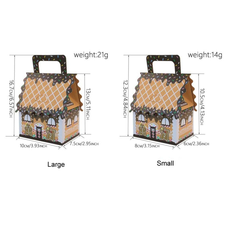 10pcs Christmas Candy Boxes Kraft Paper Christmas House Handbag Candy Boxes