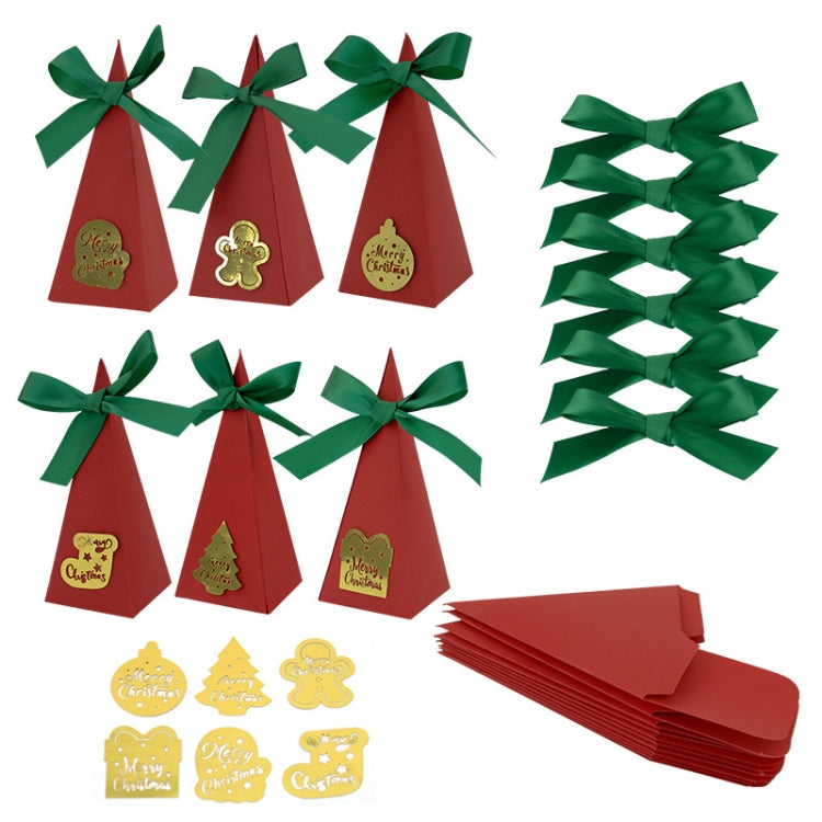 10pcs Christmas Candy Boxes Triangle New Year Party Xmas Gift Paper Packaging Box