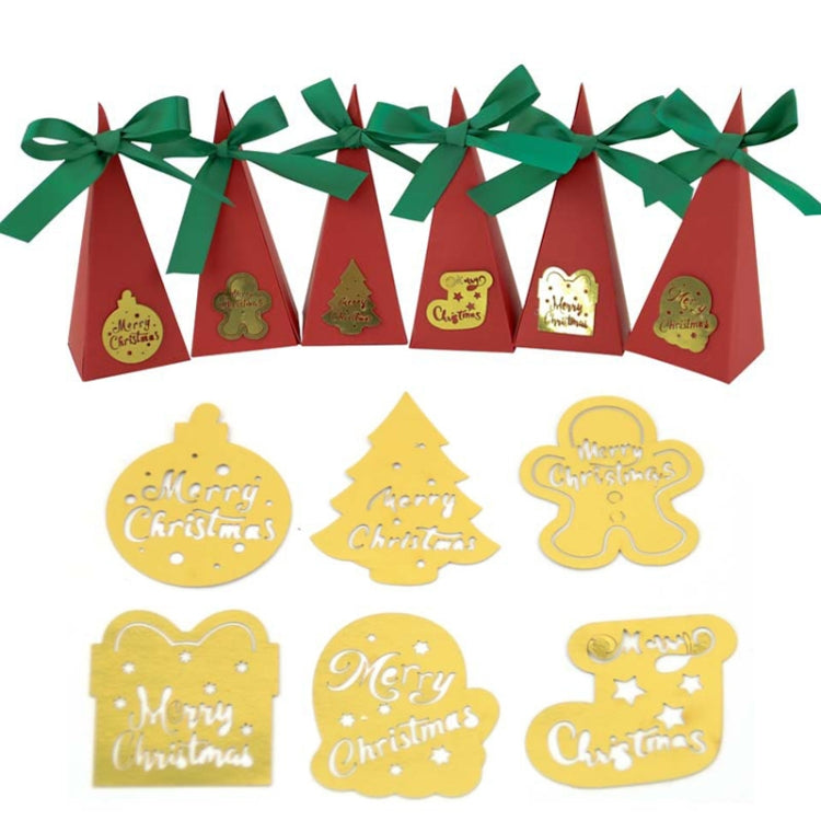 10pcs Christmas Candy Boxes Triangle New Year Party Xmas Gift Paper Packaging Box