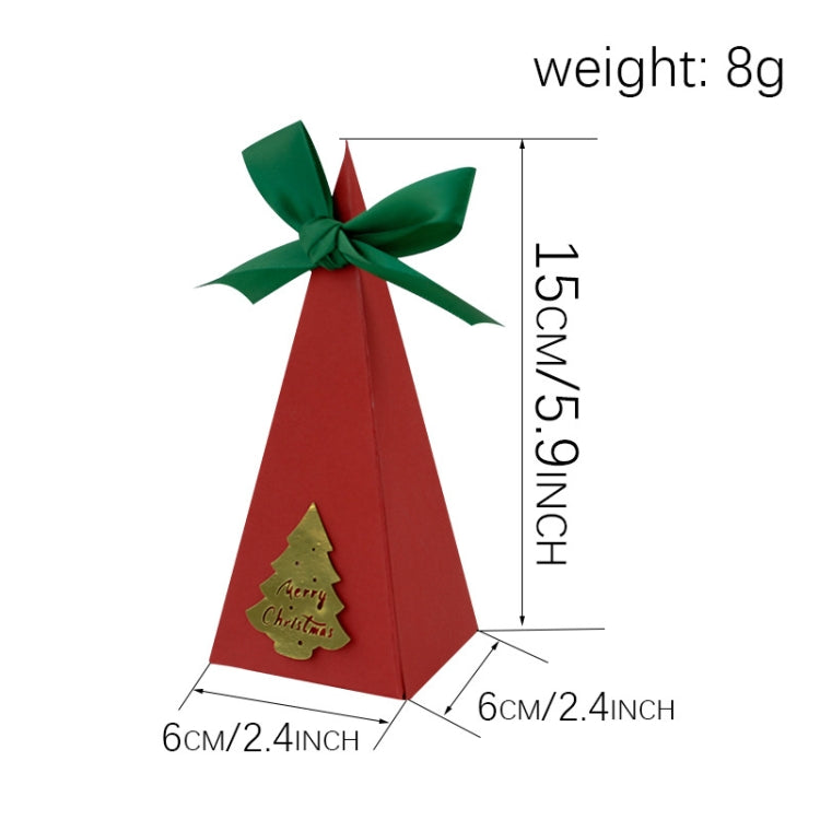 10pcs Christmas Candy Boxes Triangle New Year Party Xmas Gift Paper Packaging Box