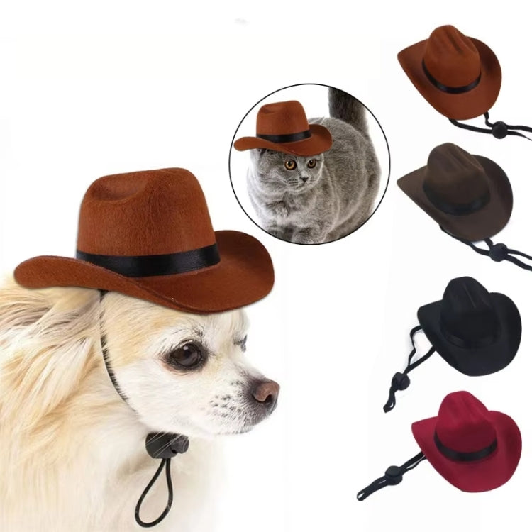 Adjustable Pet Cowboy Hat Dog Cosplay Cap Holiday Costume Party Decoration