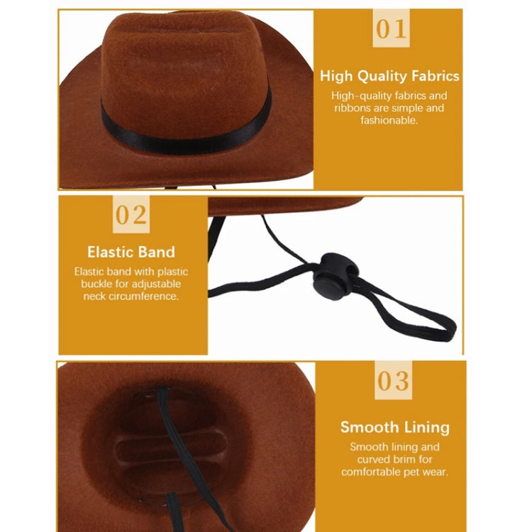 Adjustable Pet Cowboy Hat Dog Cosplay Cap Holiday Costume Party Decoration