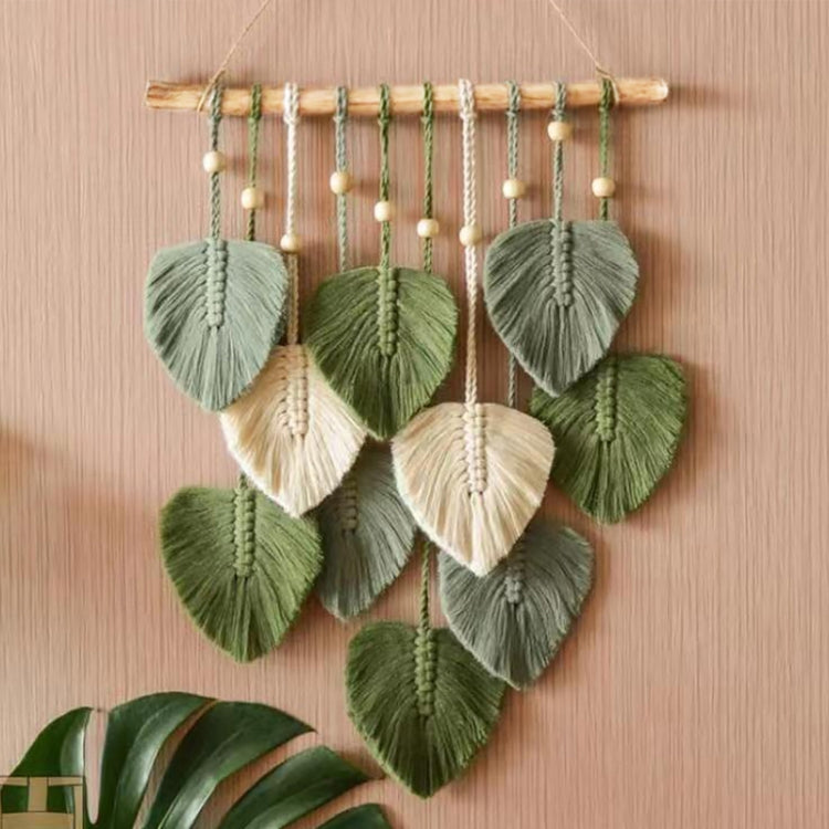 Handcrafted Cotton Rope Leaf Macrame Tapestry for Bohemian Home Decor