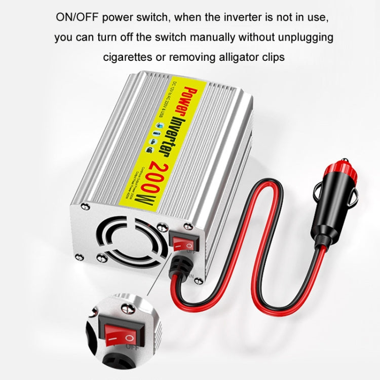 200W Modified Sine Wave Inverter Car Mobile Phone 2.1A Universal Power Supply