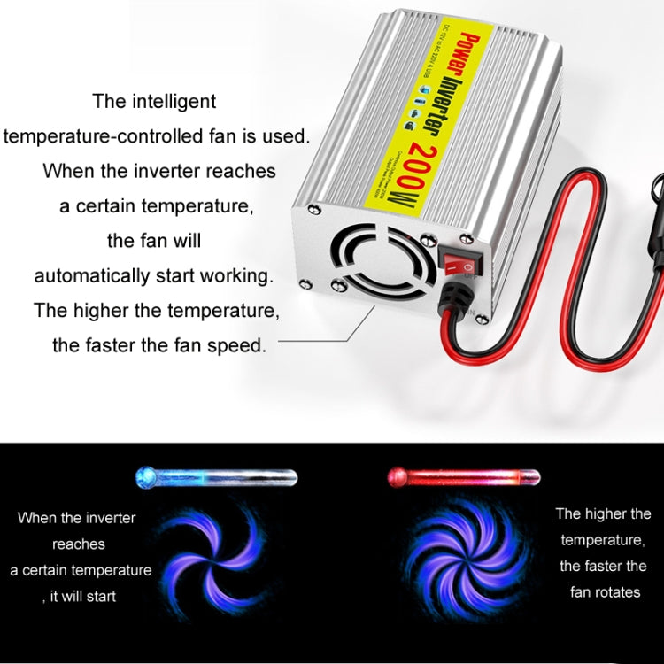 200W Modified Sine Wave Inverter Car Mobile Phone 2.1A Universal Power Supply