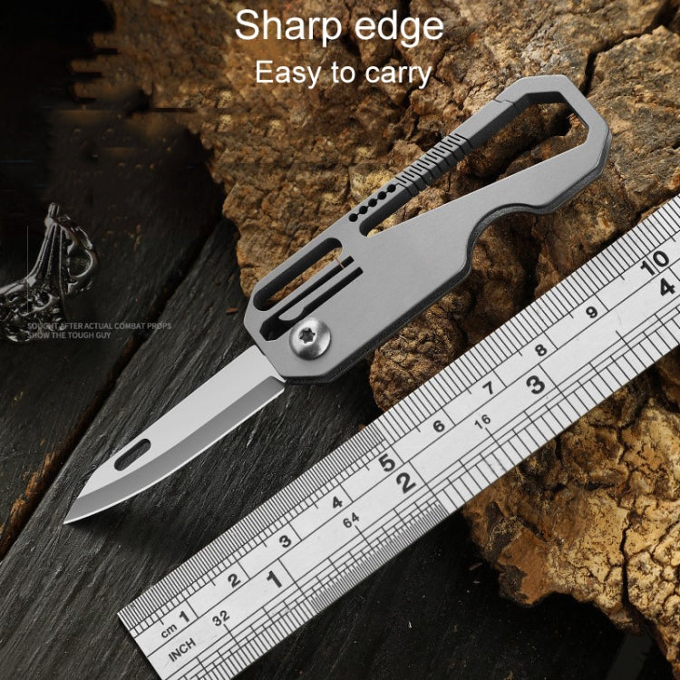 Multifunctional Titanium Keychain Outdoor Portable Defense Mini Folding Knife