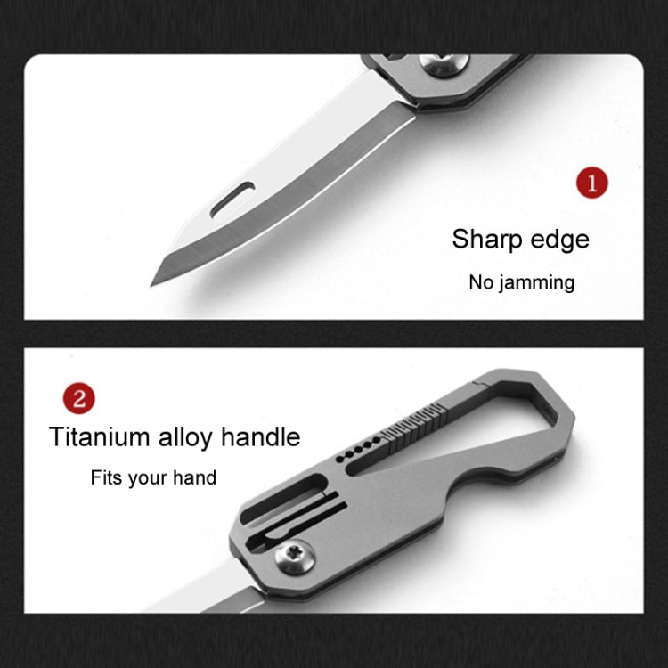 Multifunctional Titanium Keychain Outdoor Portable Defense Mini Folding Knife