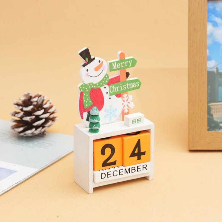 Children Toy Christmas Gift Wooden Calendar Christmas Eve Desktop Ornament