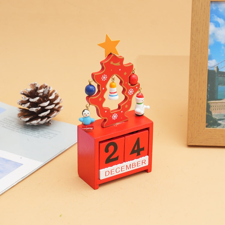 Children Toy Christmas Gift Wooden Calendar Christmas Eve Desktop Ornament