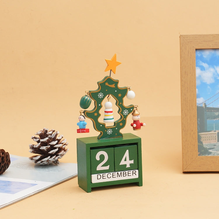 Children Toy Christmas Gift Wooden Calendar Christmas Eve Desktop Ornament