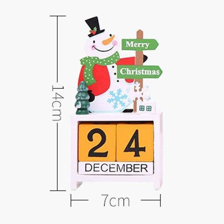 Children Toy Christmas Gift Wooden Calendar Christmas Eve Desktop Ornament