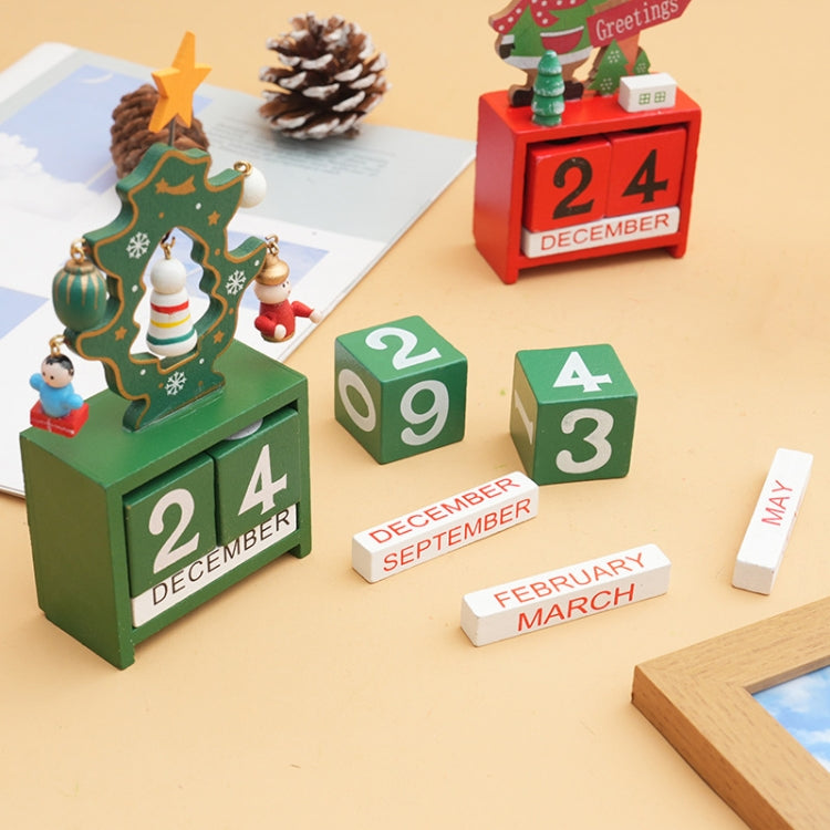 Children Toy Christmas Gift Wooden Calendar Christmas Eve Desktop Ornament