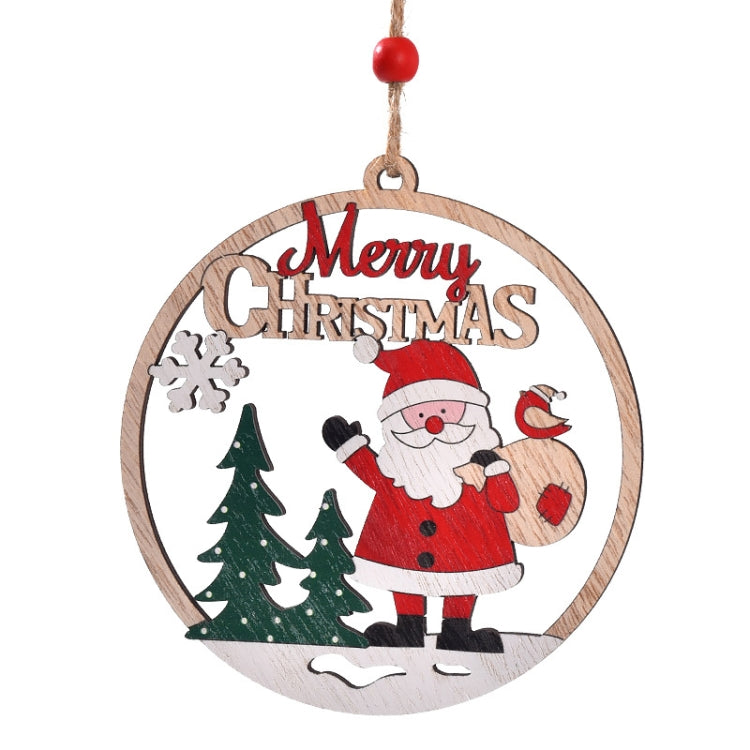 Christmas Day Decoration Hollow Wooden Pendant