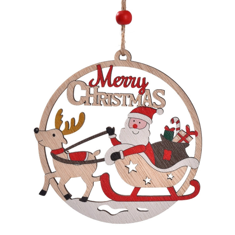 Christmas Day Decoration Hollow Wooden Pendant