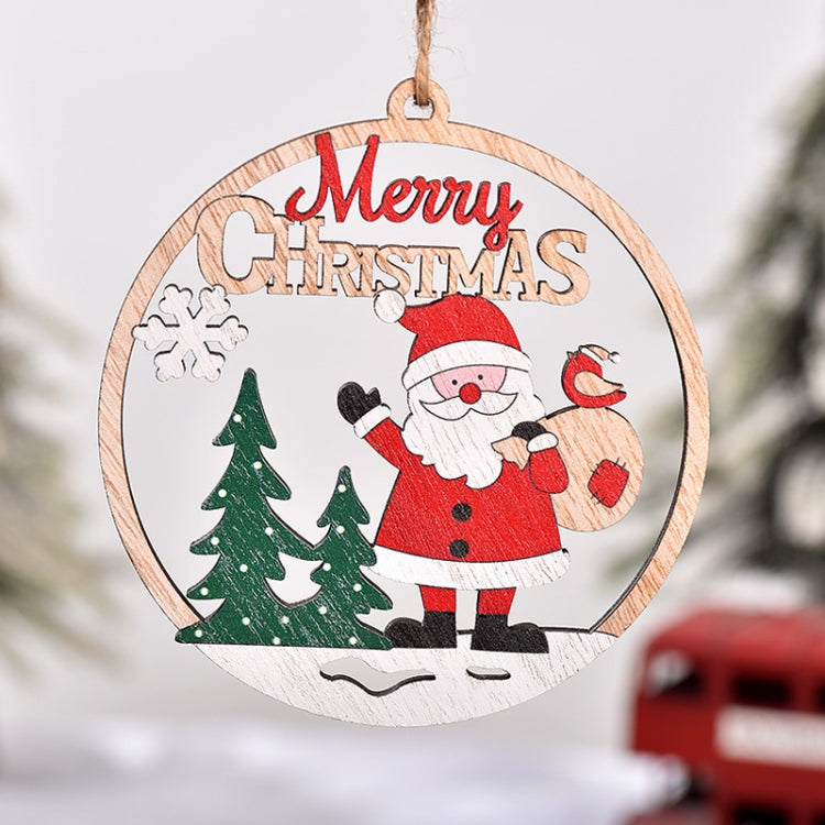 Christmas Day Decoration Hollow Wooden Pendant