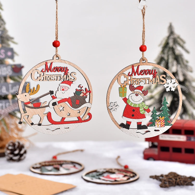 Christmas Day Decoration Hollow Wooden Pendant