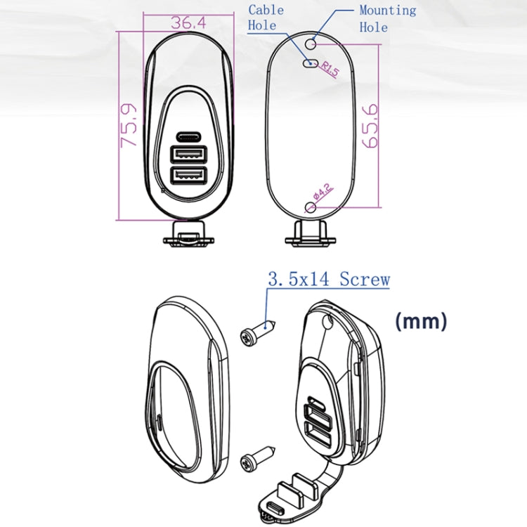 12-24V Bus Handlebar Installed USB Fast Charging Charger