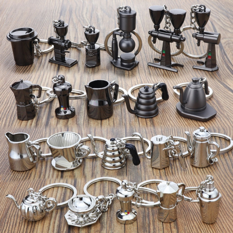 Mini Metal Keychain Coffee Utensils Decorative Pendant