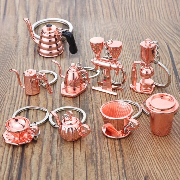 Mini Metal Keychain Coffee Utensils Decorative Pendant