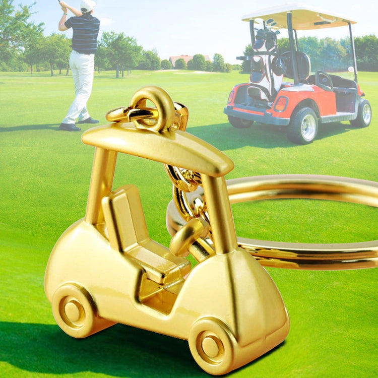 Three- Dimensional Simulation Golf Ball Car Keychain Decorative Pendant