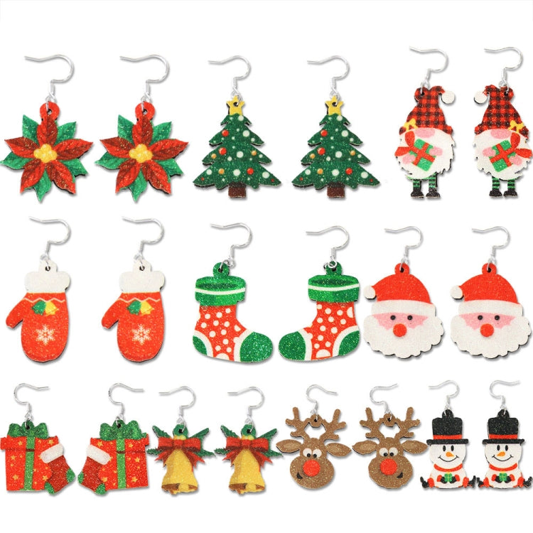 Christmas Element Cartoon Decoration Earrings Shiny Earrings