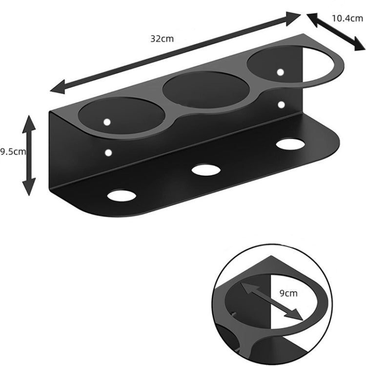Wall Mounted Metal Three Hole Spray Can Holder For Garage Spray Can Storage