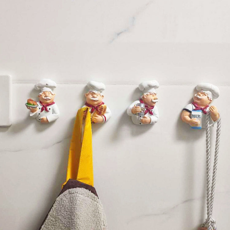 Home Cartoon Chef Power Cord Organizer Kitchen Storage Powerful Sticky Hooks