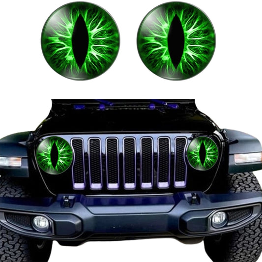 1pair Beast Eyes Headlight Decorative Stickers Off-Road Vehicle Front Lights Stereo Decals