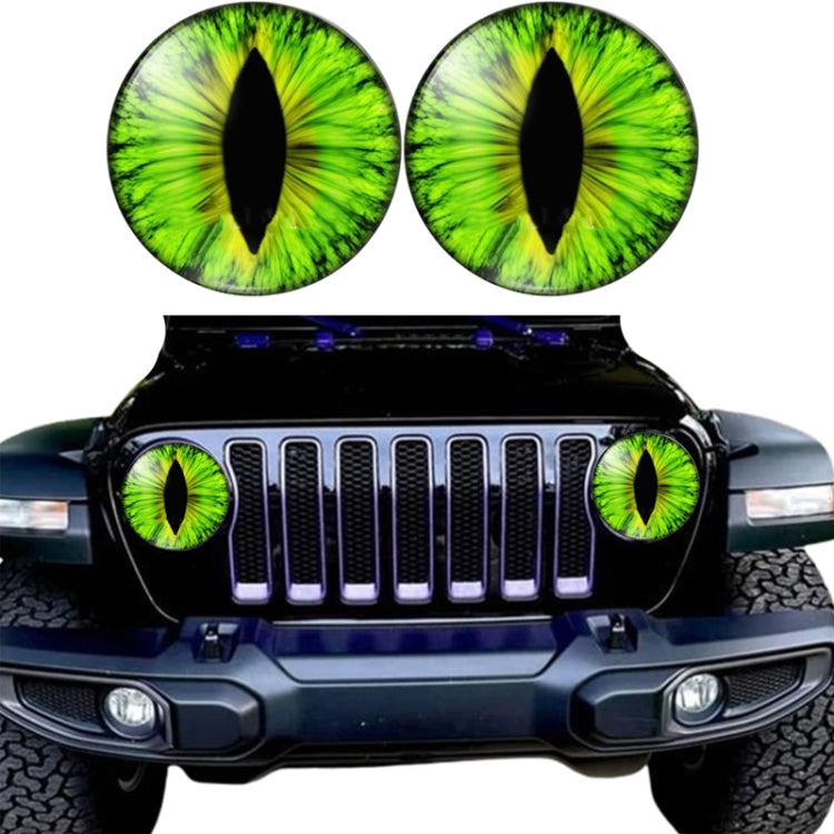 1pair Beast Eyes Headlight Decorative Stickers Off-Road Vehicle Front Lights Stereo Decals